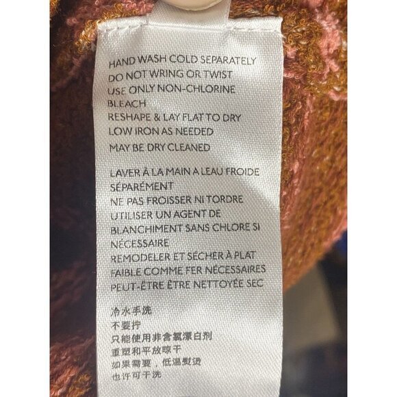 Free People Bardot Stripe Boho Cropped Long Sleeve Sweater Brown Motif Small - Picture 6 of 10